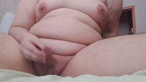 Chubby masturbation. 2 Orgasms in a row!
