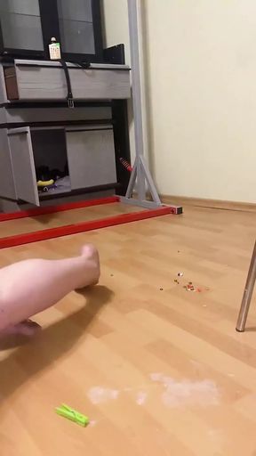 Clamps, Deepthroat, Licking Saliva From Flor to Cum