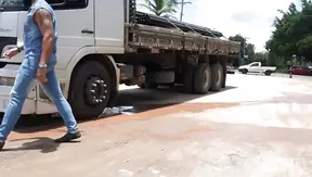 Rough Truck Stop Encounter: Dirty Blowjob Bareback Action – 18+ Gay Sex
