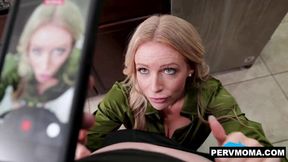 Step mom helps with bully problem and gives a deep throat blowjob to big cock
