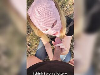 Teen Caught Peeing Outdoors turned into Risky Public BJ and Sex
