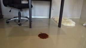 spilled glue underfoot a