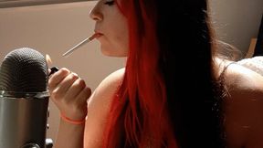 Smoking sounds with a professional microphone