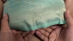 Indian wife fucked in hot blue banarsi saree and chudai