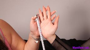 Models Comparing Their Hands - Measuring - HD MP4