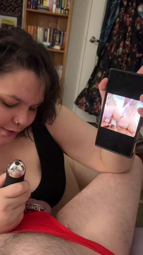 Chastity Cuck Teasing! Dirty Talk Sph & Showing Him Pictures of Me with My Bull! Vibrator Stimulating