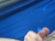 Chubby Teen Almost Caught Edging in a Hammock