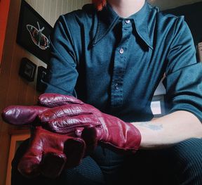 Vintage Leather Gloves Try On (ASMR)