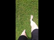Beach walk with dirty feet