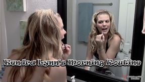 Kendra Lynn's Morning Routine: Full Bush Flash, Naked Stretch & Bathroom Makeup (Mobile Version)