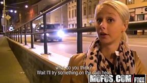Fit teen blonde Tonya sucks cock and receives anal in her apartment's hallway
