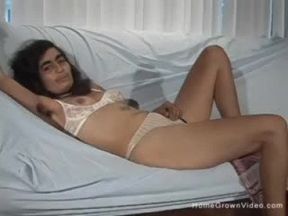 Hairy amateur from Uruguay uses a toy on her pussy
