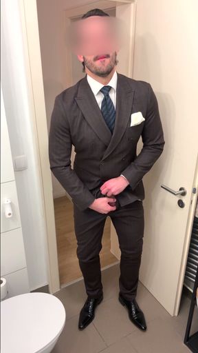 Businessman in Suit Jerks off on His Patent Leather Shoes