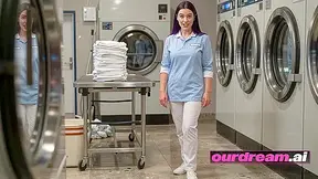 Busty Housekeeper Fucked On The Folding Table In The Laundry Room
