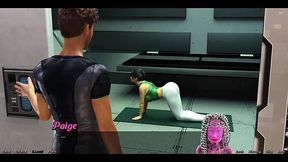 Animated EXPERIENCED LADY gets her yoga on, then pounded throbbing