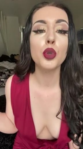 Babestation girl with red lipstick smokes