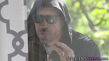 Bound and gagged teen spermed