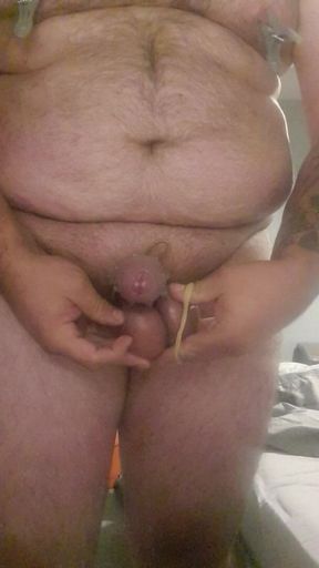 Cock Bondage with Nipples Clamps