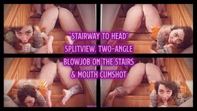 Stairway to Head - Splitview Sucking on the Stairs