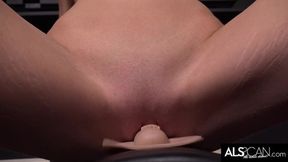 Alex Grey's virgin booty gets pounded by a sex toy for endless cumming