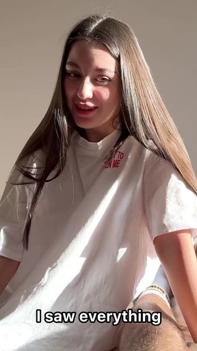 Stepbrother Was Watching Step Sis Masturbating And Start Jerking Off But She Caught Him! Sudden Fuck with Stepbrother   Clip 1