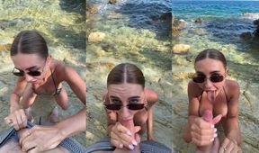 Incredible Beach Encounter: Stunning Blonde Delivers Unforgettable Experience!