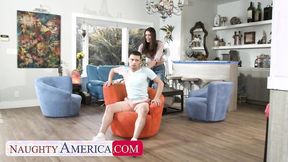 ”NaughtyAmerica: Big Titted Milf Abby Somers Rides Son's Friend On Her New Chair”