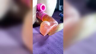 Practising DOUBLE PENETRATION with fucktoys so my caboose can take a real DOUBLE PENETRATION