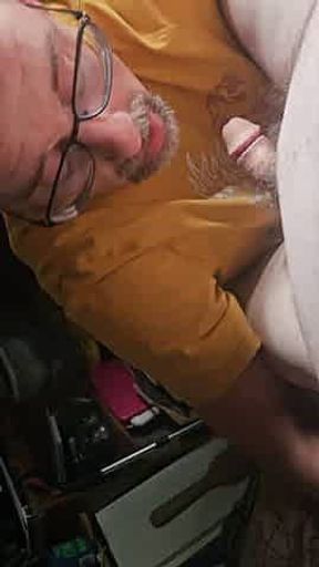 Andrew fed another mouthful of cum