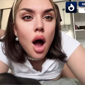 Sexy student plays the role of a horny maid using a dating app