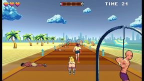 Busty Roller Babe Dominates Outdoors With Muscular Guys In Anime BDSM Fantasy