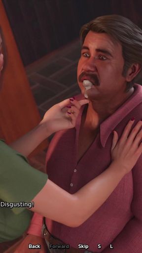 Thrilling moment from &quot;Cuckold Husband Watching His Wife Sucking My Big Dick - 3D Hentai Animated Porn - Life in Santa County&quot;