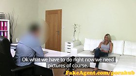 Horny Blonde babe impresses in Casting interview