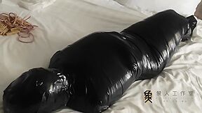 Chinese Girl Wrapped In Tape Breathplay