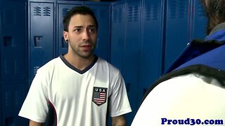 Muscular coach assfucking sporty inked jock