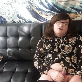 Horny trans girl rips tights in solo scene: Teaser