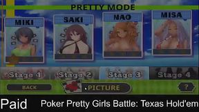 Anime cutie plays steamy poker game