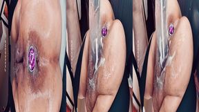 toxxxy’s plugged butthole & pissy pussy rides your cock