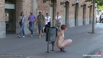 Redhead fucked in various public places