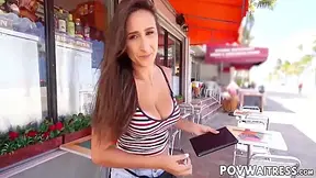 Ashley Adams In Cute Waitress Drilled Hard Pov For Facial Tip
