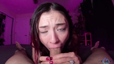 Mae Choked Destroyed Gushes Squirts on Big Dick Creampie