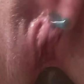 Anal dildo fuck and orgasm from upclose hairy stepmom pussy