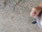 public jerk off on river trail