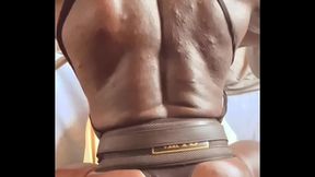 Black Bodybuilder Home Back Workout