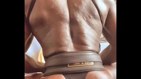 Black Bodybuilder Home Back Workout