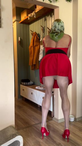 My stepbrother asked me to wear my stepmother&amp;#039;s clothes, I did, and he called me a gay boy and laughed :((   Clip 1