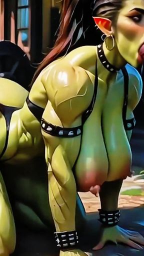 Thick Female Orc Worships HUGE Orc Cock - Hardcore Anal Pound PMV (4K AI Animated)   Clip 1