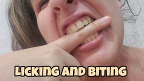 Wet Tongue Play – Licking, Sucking and Biting My Own Fingers Slowly