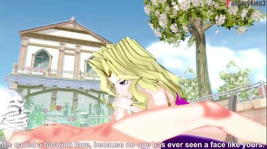 Mai Valentine Gags Deep on Hentai Analingus POV