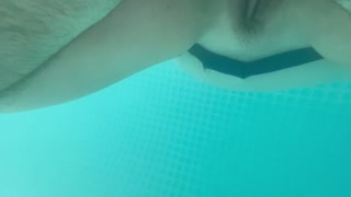 Sex underwater in the swimming pool with real horny wife